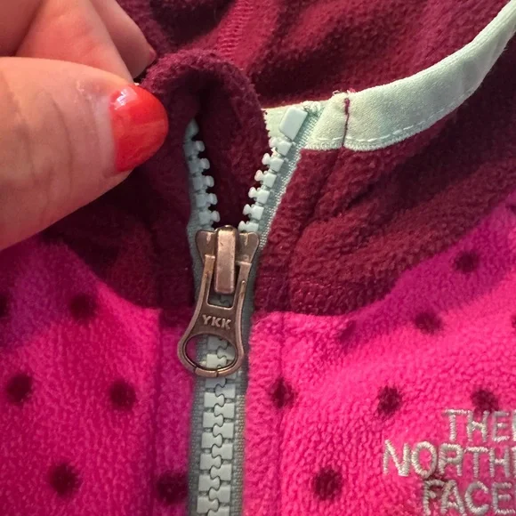 The North Face Kids Fleece Hoodie with Polka Dots 18-24 months - Picture 2 of 6